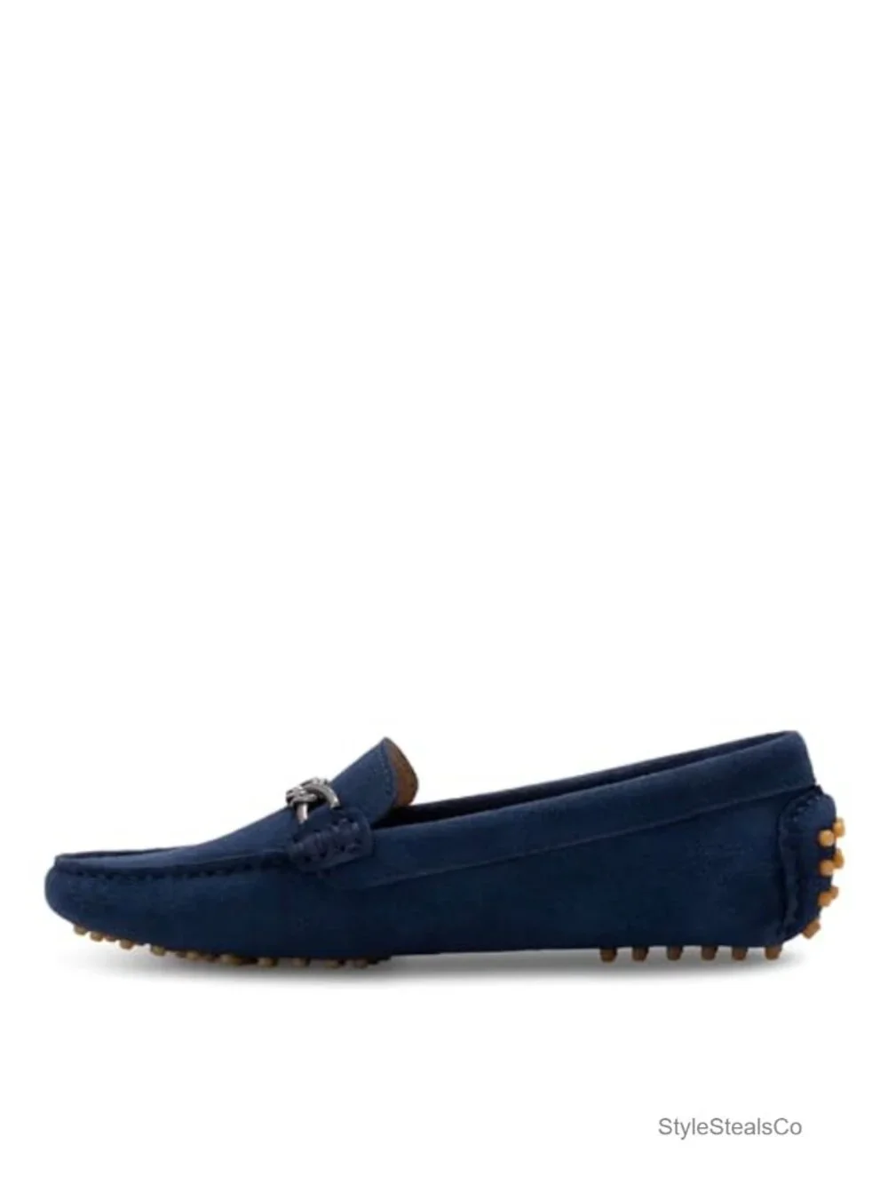 Leather Suede Moc Toe Driving Loafers - Slip-On Flat for Women
